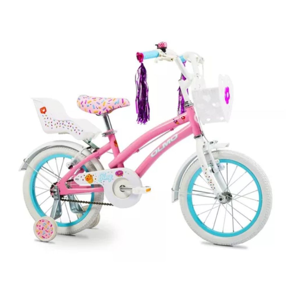 Bicicleta infantil infantil Olmo Infantiles Tiny Friends 2020 R16 frenos v-brakes color rosa
